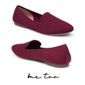 MeToo NWT Flexible Knit Slip-On Loafer Red Flat Shoes